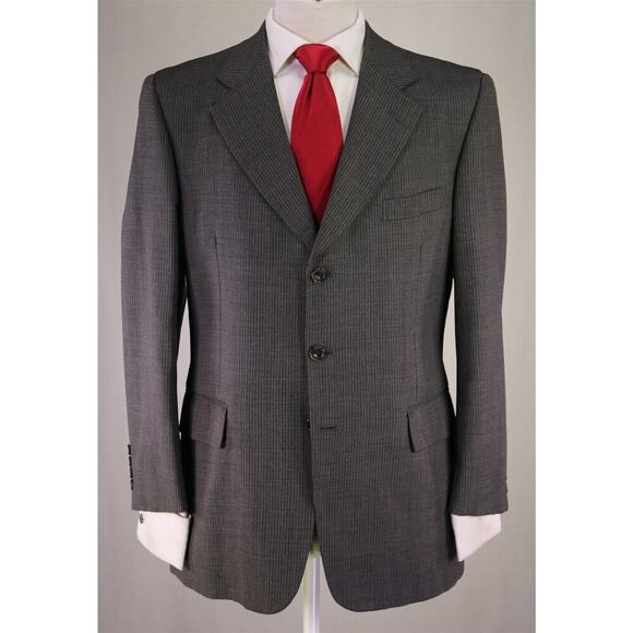 Paul Stuart Gray Thin Striped Wool Crepe 3-Btn Suit 40R - Picture 2 of 10
